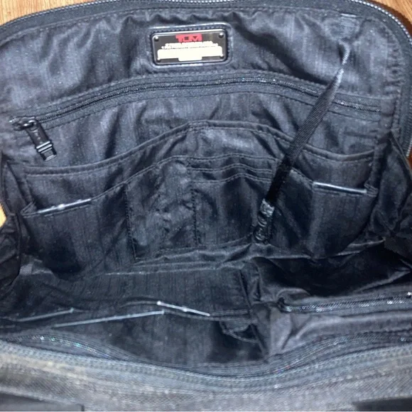 Tumi Alpha T-Pass Briefcase Laptop Organizer Ballistic Nylon Black Office Bag